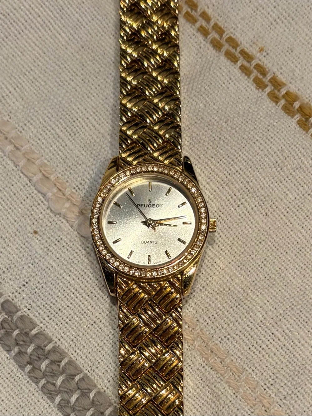 Peugeot Gold Braided Bracelet Women's Watch